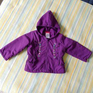 🌟 Toddler Girl Penny M Purple fleece-lined hooded jacket 18m